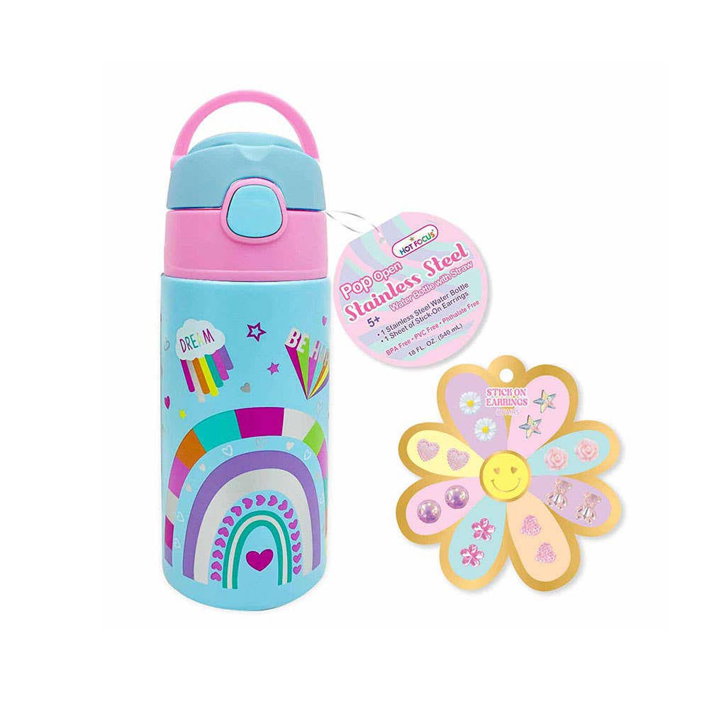 AJ Aguiar - Wholesale Water Bottle - Rainbow Pop-Open Water Bottle0