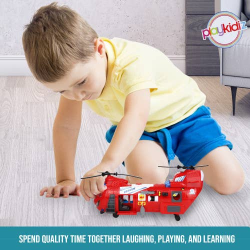 The Toy Group - Wholesale Toy Plane - Kids - Playkidz 17" Rescue Helicopter Toy with Lights & Sounds8