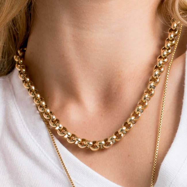 KAGI - Wholesale Link & chain necklace - 14k Gold Steel Me Necklace 49cm0