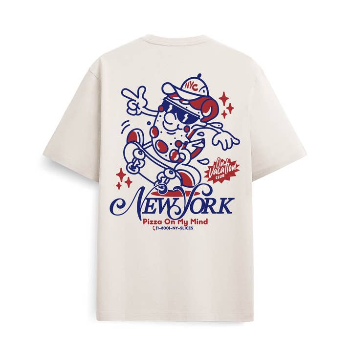 Maglietta Pizza di NYC - Beige per la vendita all'ingrosso da parte di On Vacation