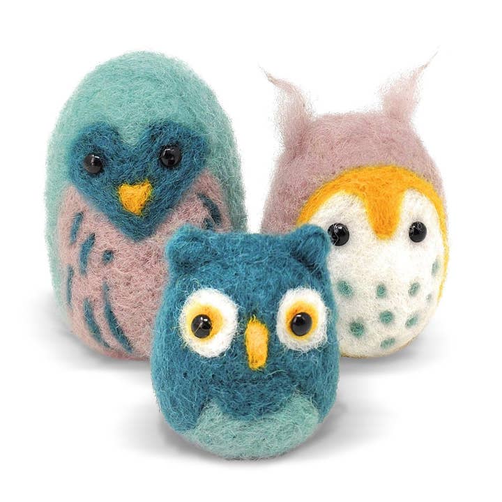 Owl Family Needle Felting Craft Kit for wholesale by The Crafty Kit Company