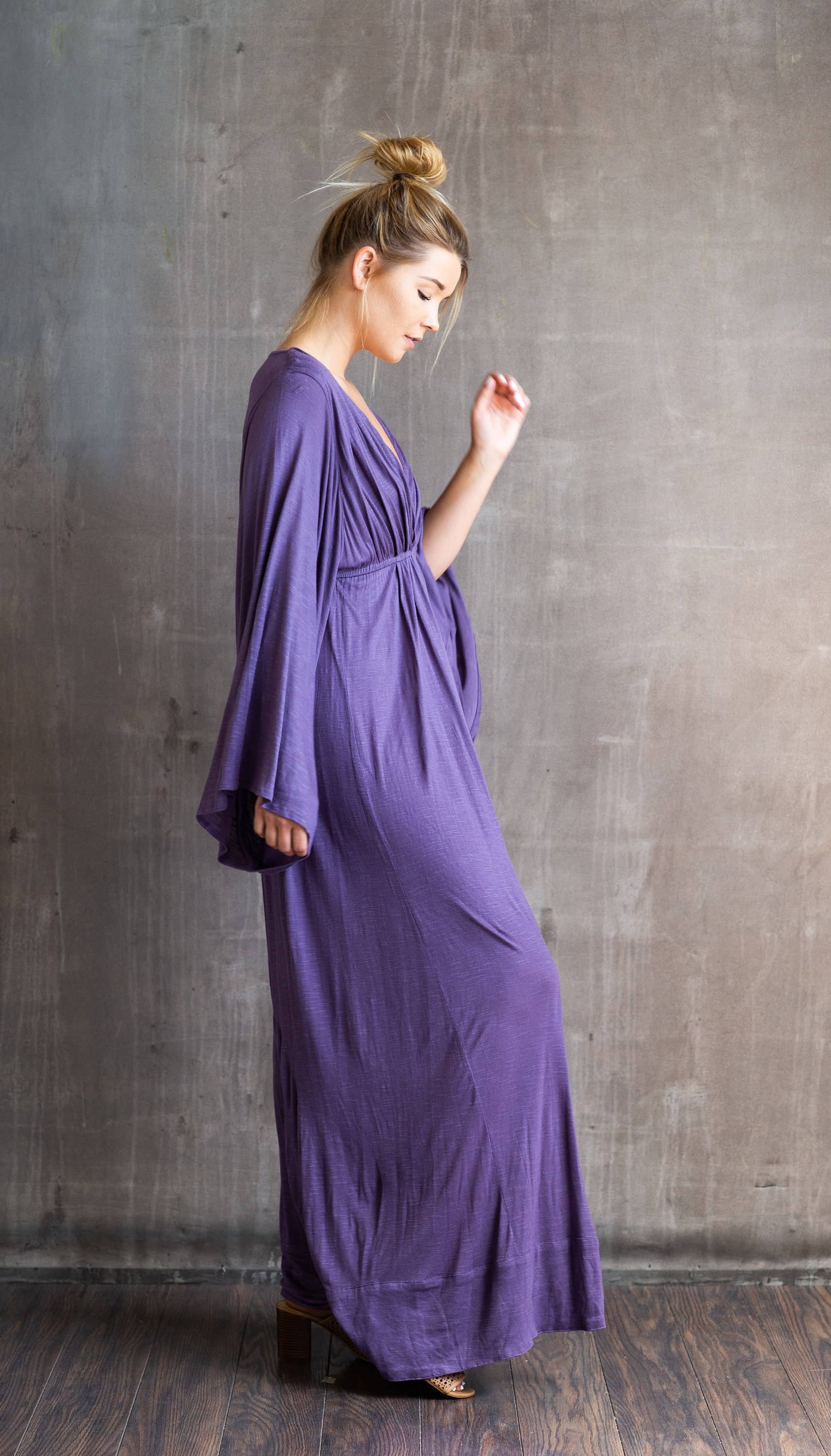 Paramita Designs - Vente Robe – femme - Robe longue déesse à manches cloche5