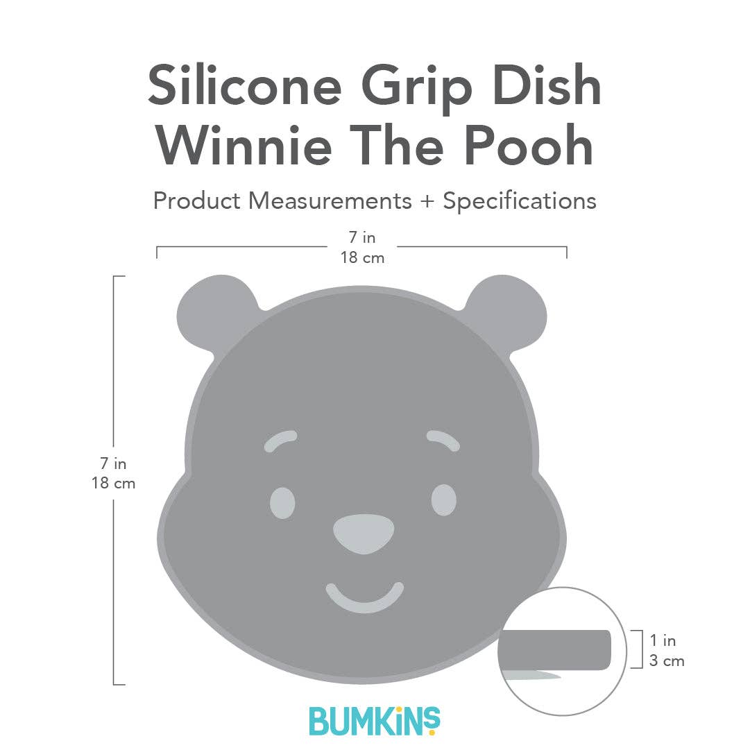 Bumkins - Vente Assiette – enfant et bébé - Plat à poignée en silicone : Winnie l'ourson15