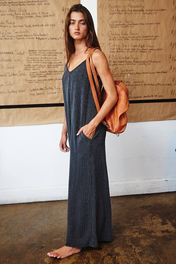 Yellow R5210-1  Wide Leg Solid Textured Knit Jumpsuit for wholesale on Faire16