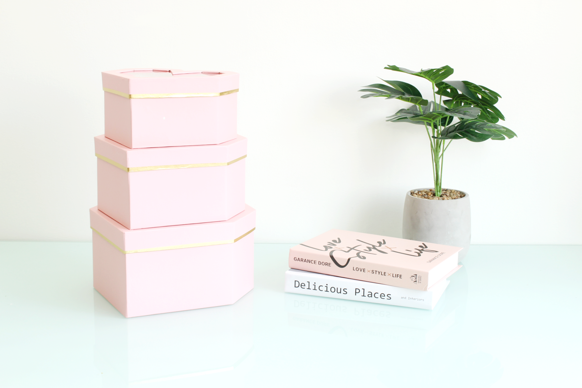 Elegant Design Supply - Wholesale Decorative Box - Diamond Heart Shape Flower Box with Clear Lid11