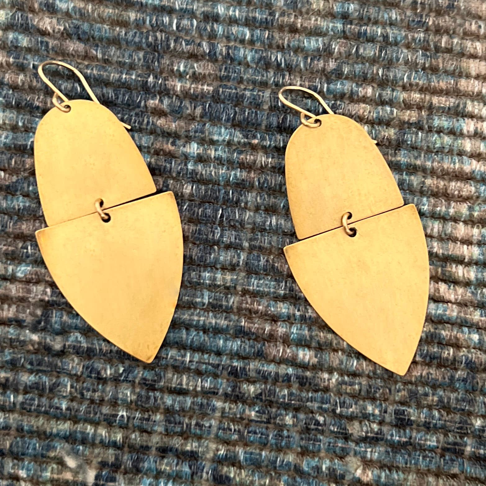 Sela+Sage - Wholesale Dangle Earrings - Worn Gold Brass, Arch Triangle Earrings with Gold Filled3