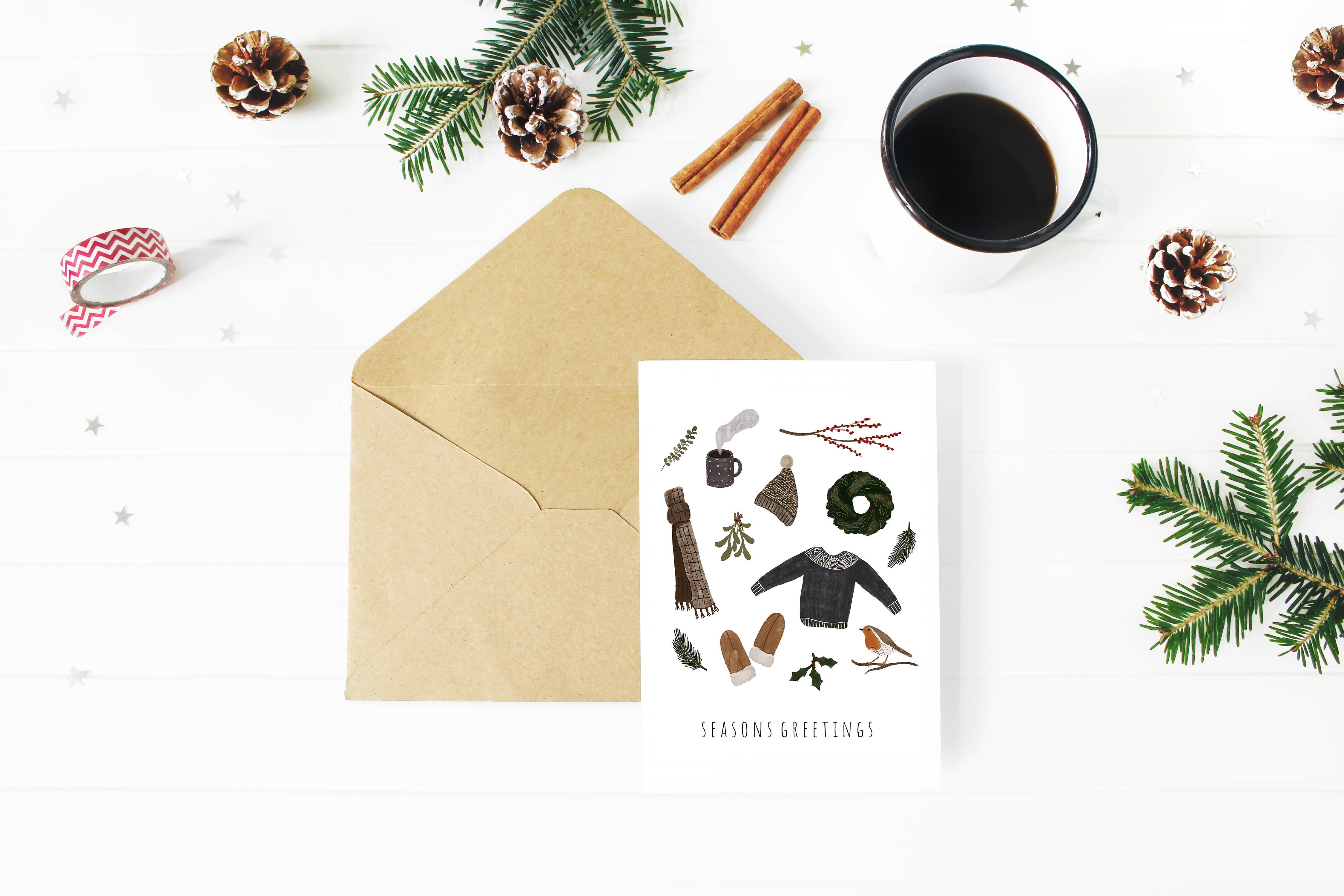 HeatherLucyJ Design - Wholesale Christmas Card - Winter Essentials Christmas Card1