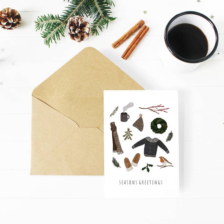 HeatherLucyJ Design - Wholesale Christmas Card - Winter Essentials Christmas Card1