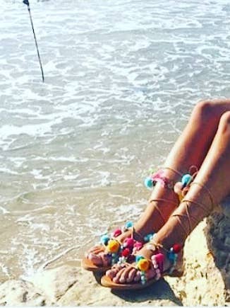 Pompom Ethno-Sandalen/Schnür-Gladiator "Kalea" für den Großhandel von SIBYLLADELPHICA