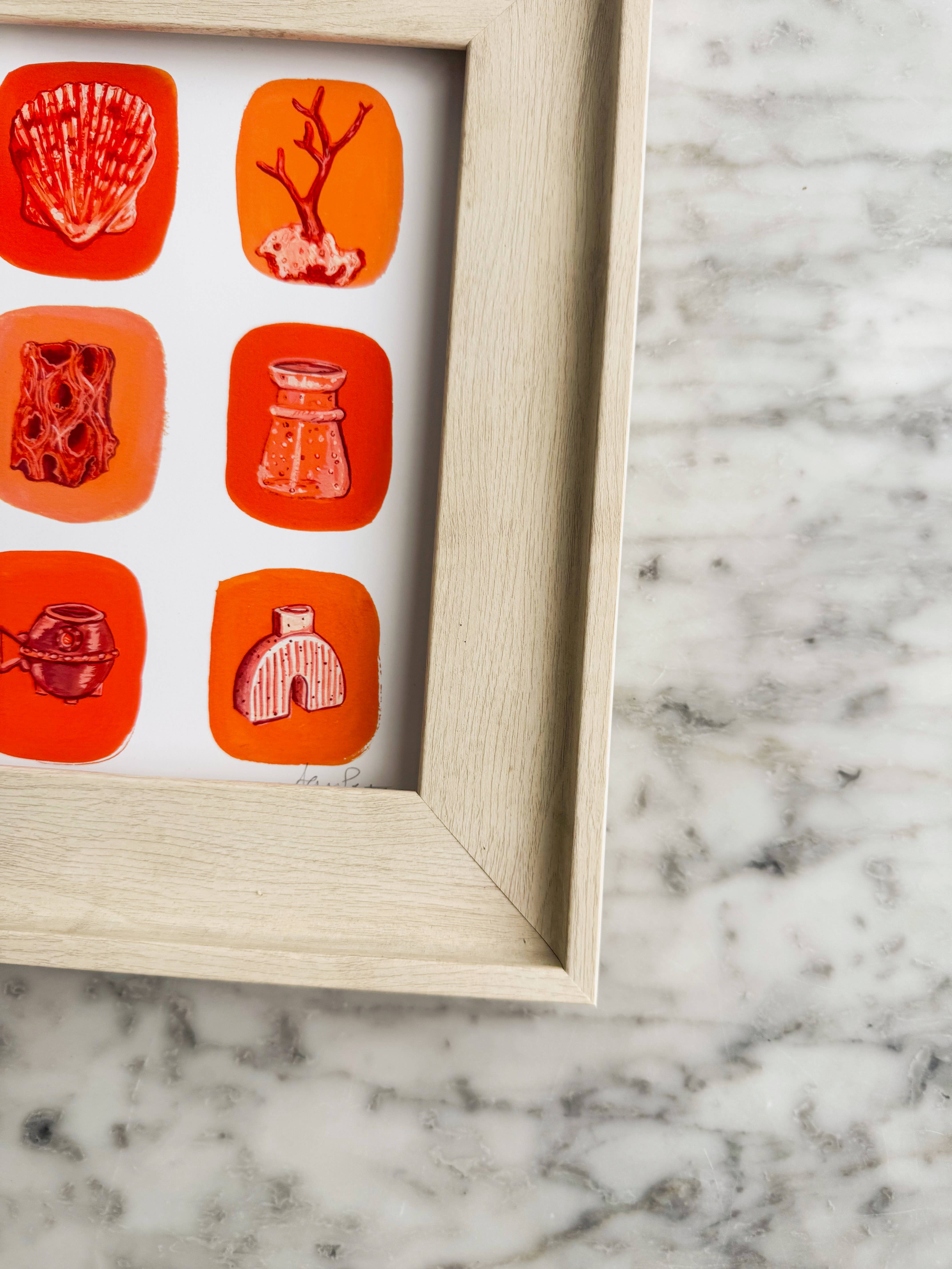 Sara Elands Peterman - Wholesale Art Print - "Orange Treasures" Giclée Print - 5"x7"2