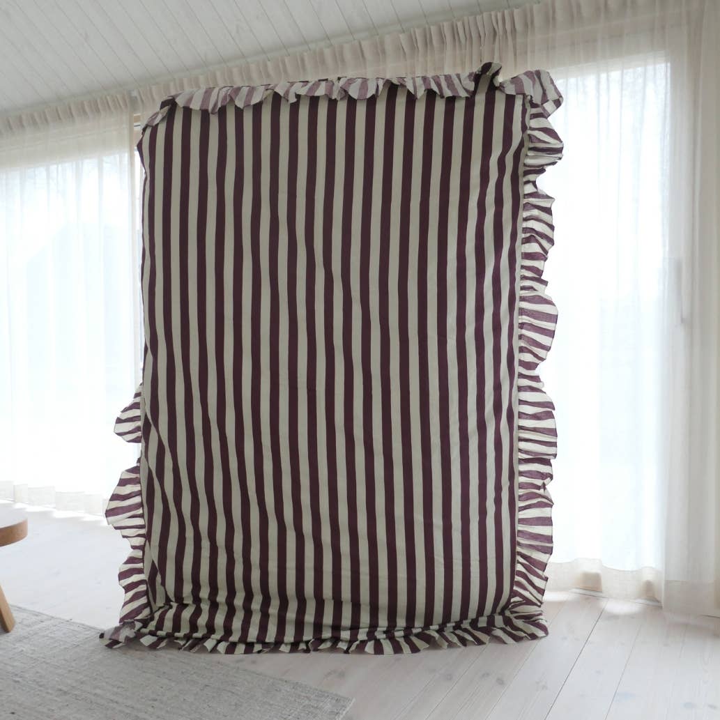 OMOM - Wholesale Bedding Set - Organic duvet cover set - Ruffled Striped in linen/cotton3