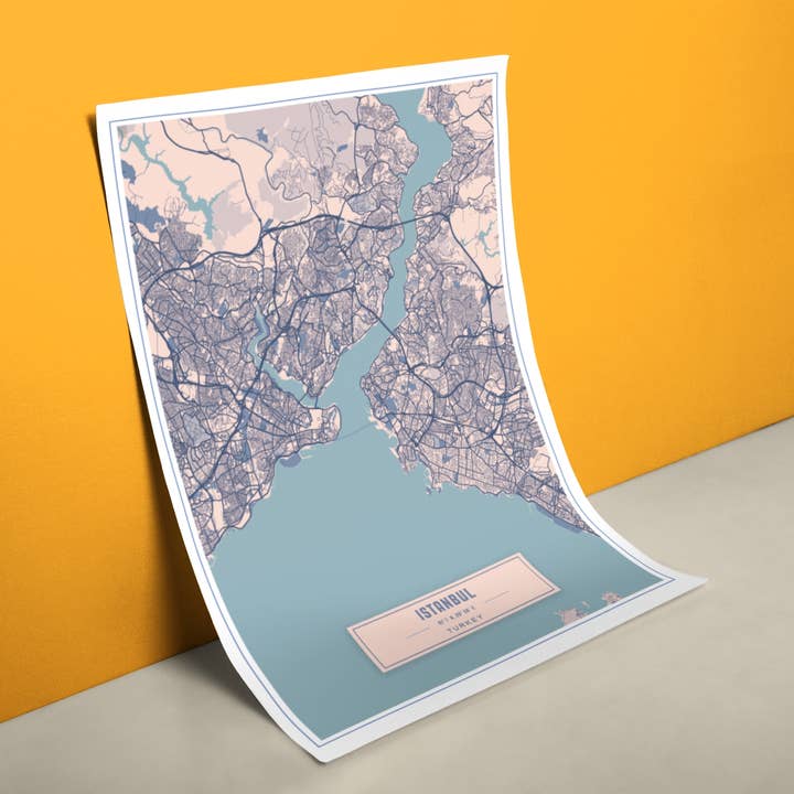 Mapa da cidade de Istambul Poster Retro Planta de ruas por atacado de reetro