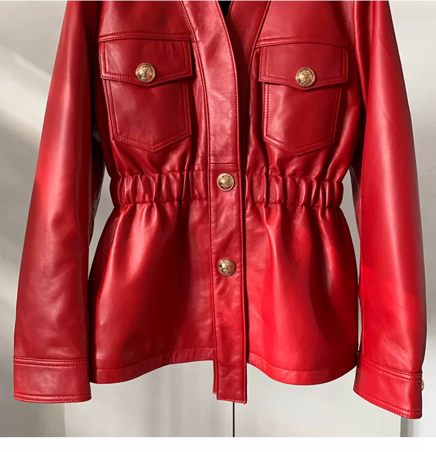 Productseeker – Casaco de couro - Mulher por atacado – Casaco Feminino em Pele de Carneiro Genuína BL41Y com Design Slim Fit5