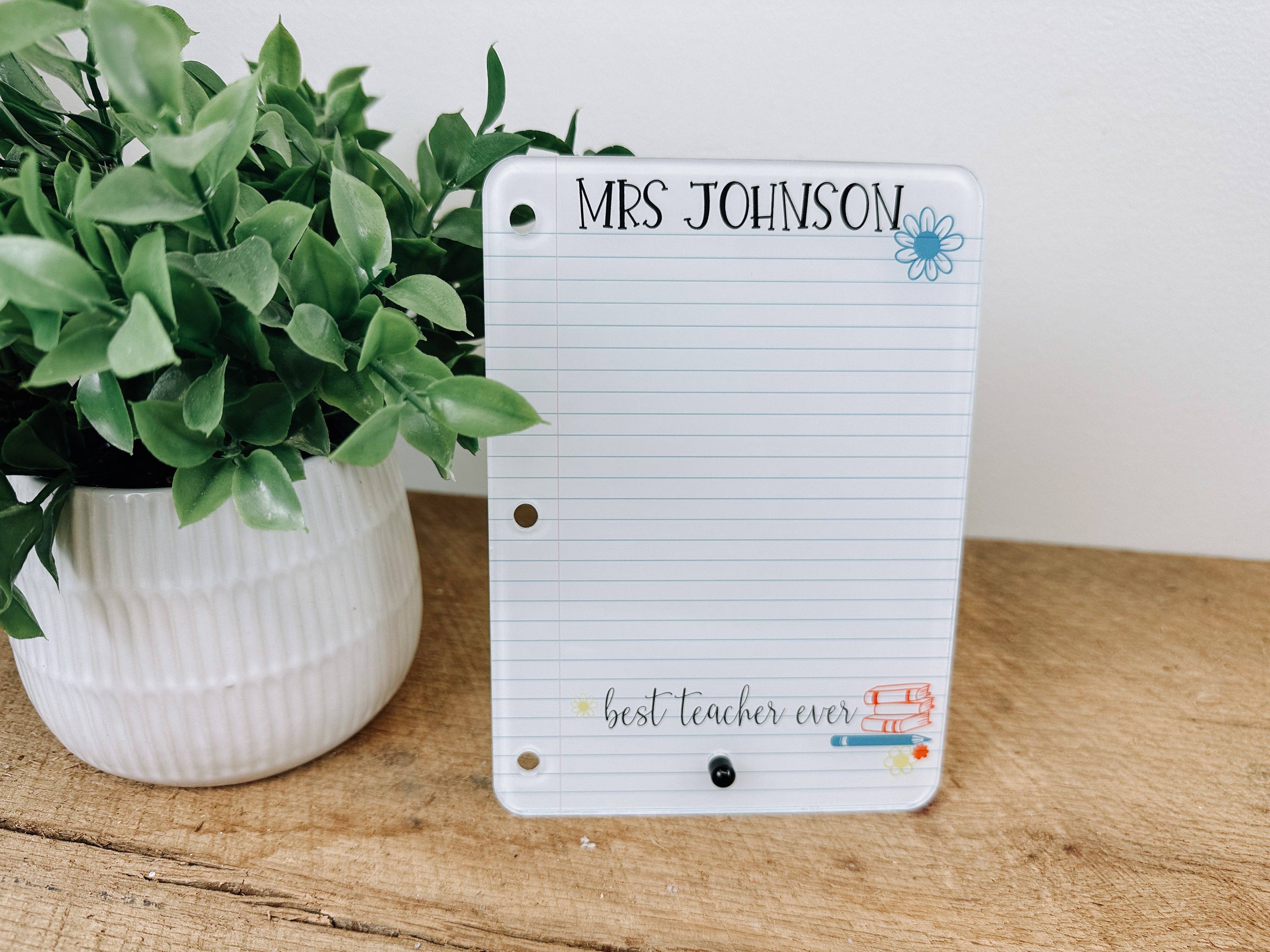 WT Custom Designs - Wholesale Whiteboard/Dry-Erase Board - Teacher Gift, Best Teacher Ever Desk Decor, Teacher Dry Eras4