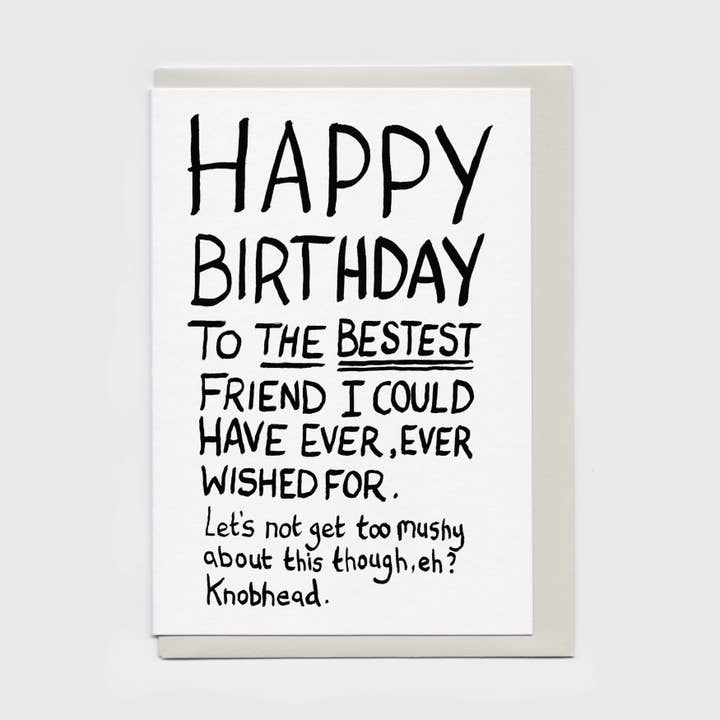 Carte Happy Birthday Bestest Friend | Funny Friend Birthday pour la vente par The Curious Pancake