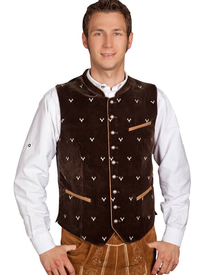 Traditionell sammetväst brun för wholesale av Edelnice Trachtenmode GmbH & Co. KG