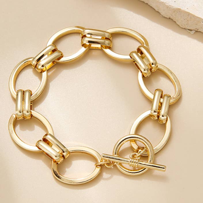 Twin Loop and Bar Bracelet Gold
 for wholesale by Last True Angel