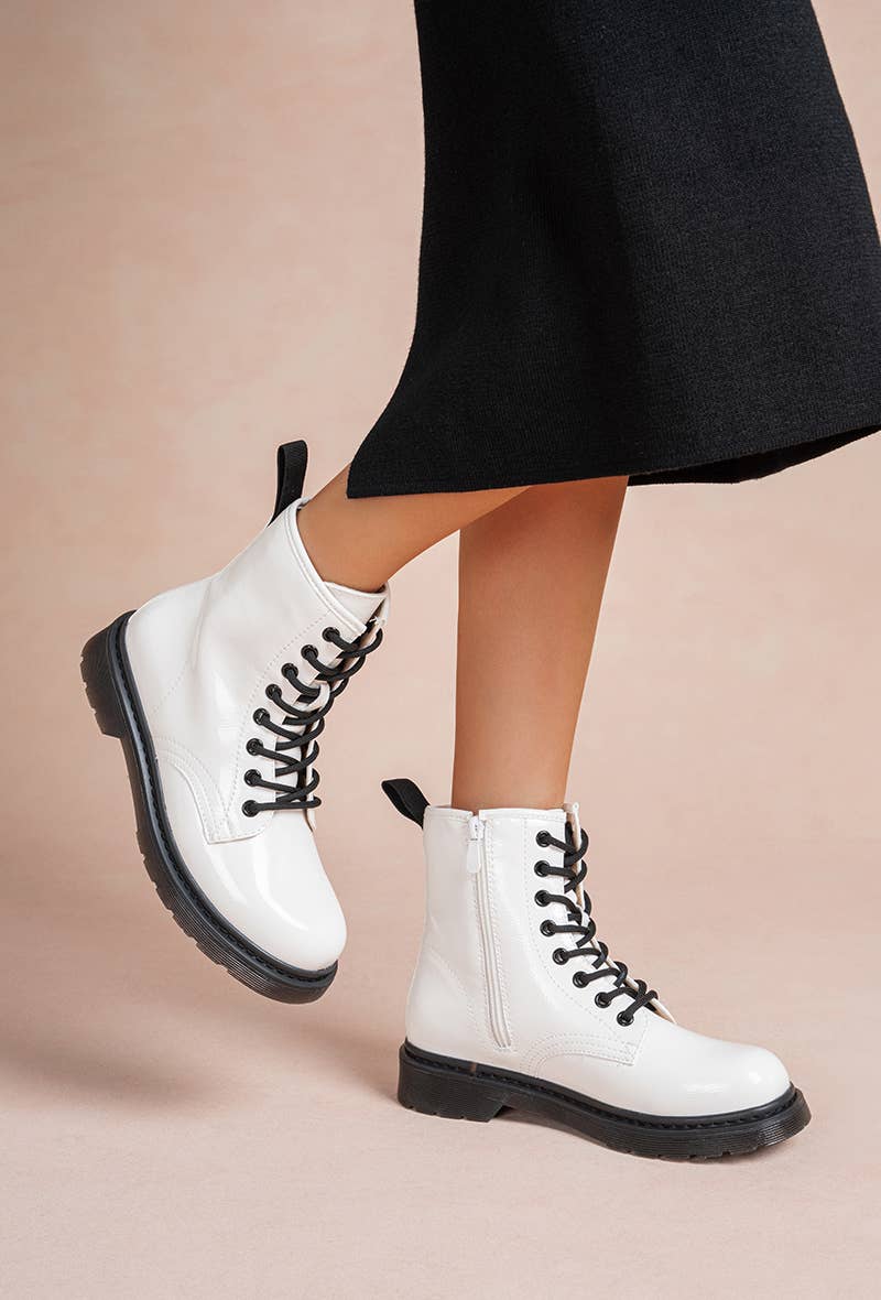 LADY GLORY - Vente Bottines – femme - Bottine vernie Chunkye à lacet2