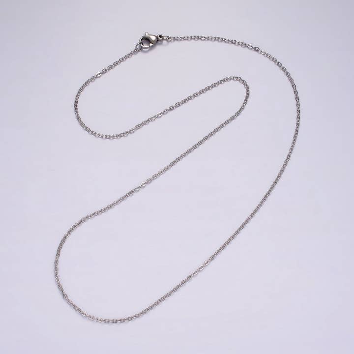 Aim Eternal - Wholesale Link & chain necklace - 18inch Cable Chain Necklace Silver Dainty Cable Link Chain Necklaces Stainless Steel | WA-23930