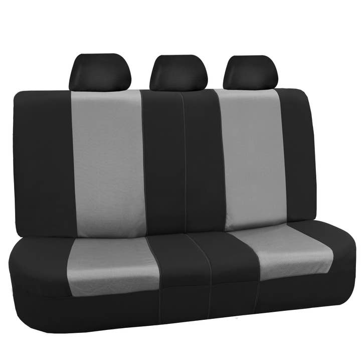 Supreme Twill Seat Covers - Rear Set Gray / Black for wholesale by FH GROUP