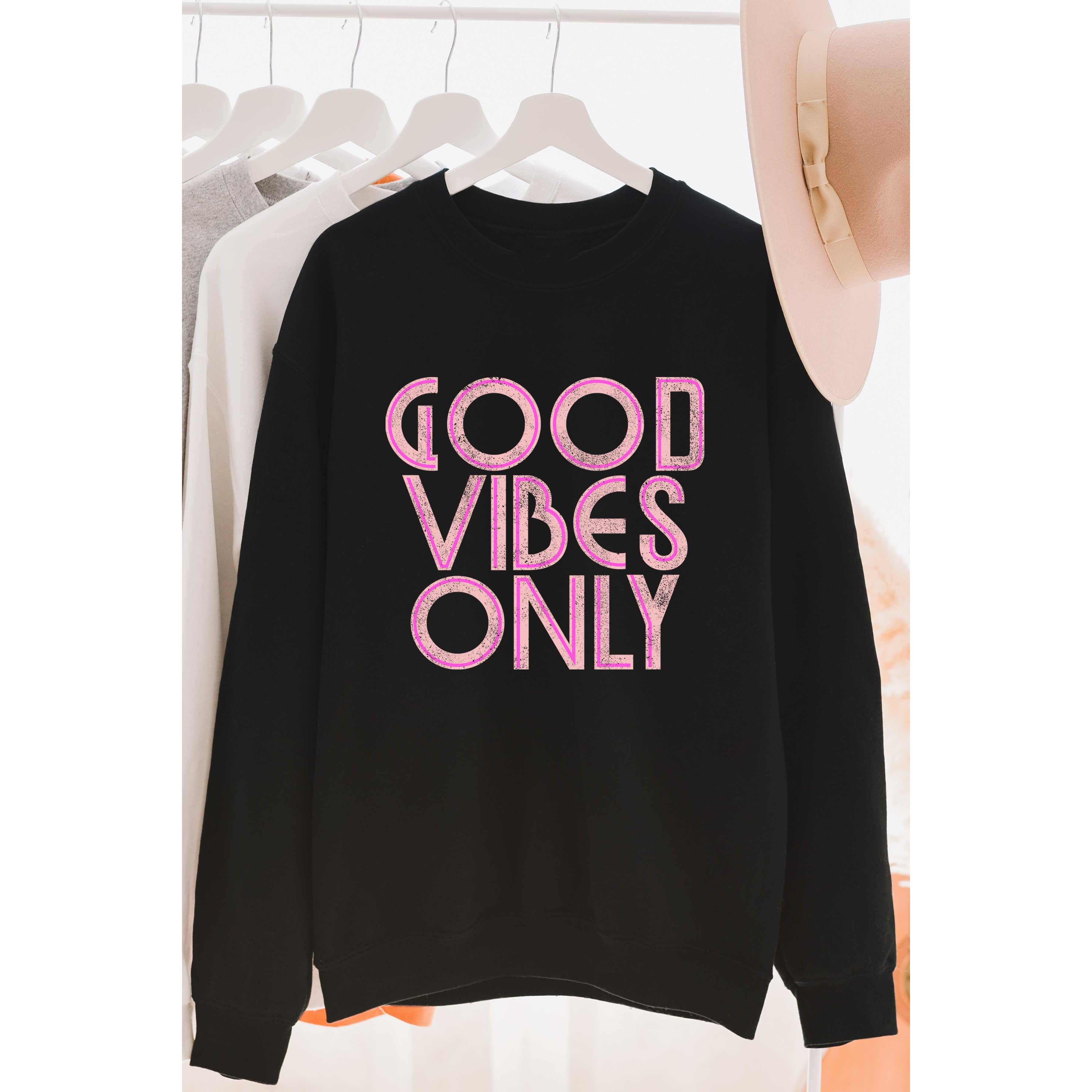 BLUME & CO. - Wholesale Graphic Sweatshirt - Women's - GOOD VIBES ONLY Graphic Sweatshirt1