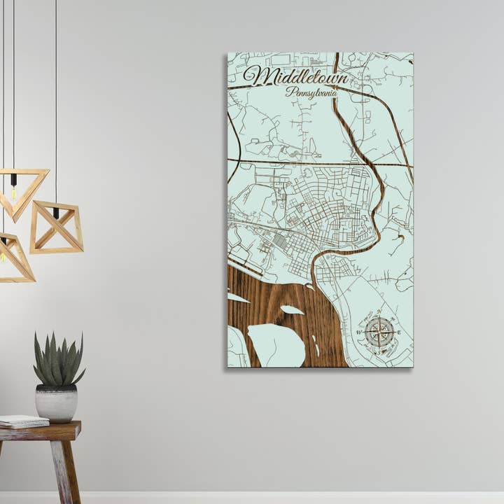 Pennsylvanie : Plan des rues de Middletown pour la vente par Fire & Pine