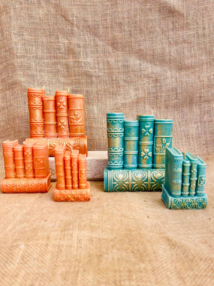 Reading Nook Book Candles for wholesale by Kourage & co
