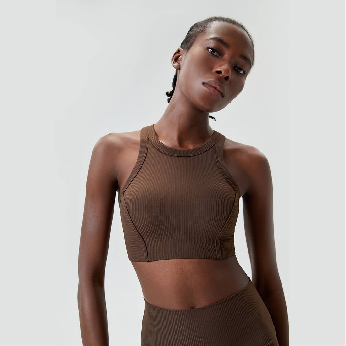 Sodalemon - Wholesale Sports Bra - Women's - Women Yoga Solid Threaded High Support Fitness Sports Bra4