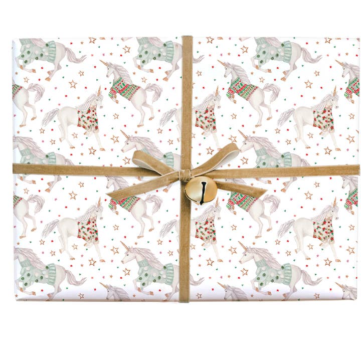 Rouleau de papier cadeau magique de vacances licorne pour la vente par Lana's Shop