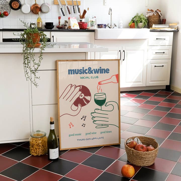 Lune Club - Wholesale Art Print - Music & Wine Social Club Print5
