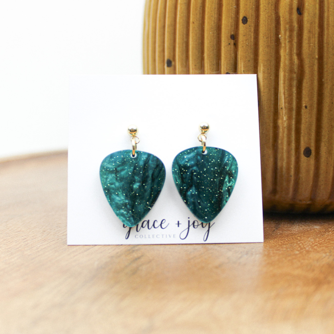 Grace + Joy Collective - Wholesale Dangle Earrings - Guitar Pick Dangle Earrings, Acrylic Earrings   0