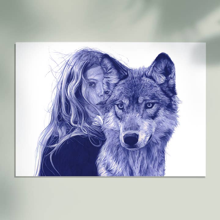 Pen-illustraties - Originele kunst - Selene voor wholesale door Belén Diz Juncal