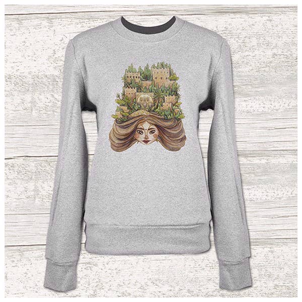 Sweatshirt col rond femme Andalousie sur la tête pour la vente par Collecteeve