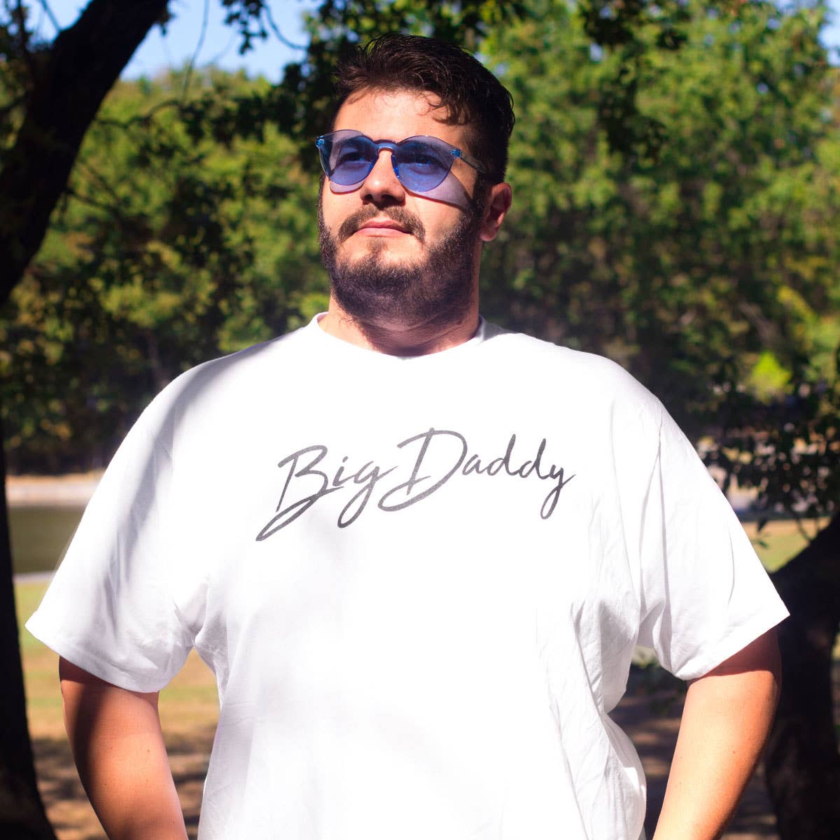 White Big Daddy Signature Tee (White) for wholesale on Faire3