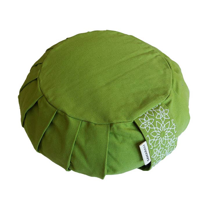 Coussin Zafu | Vert | Coton biologique | GOTS | Fabriqué de manière éthique pour la vente par Samarali
