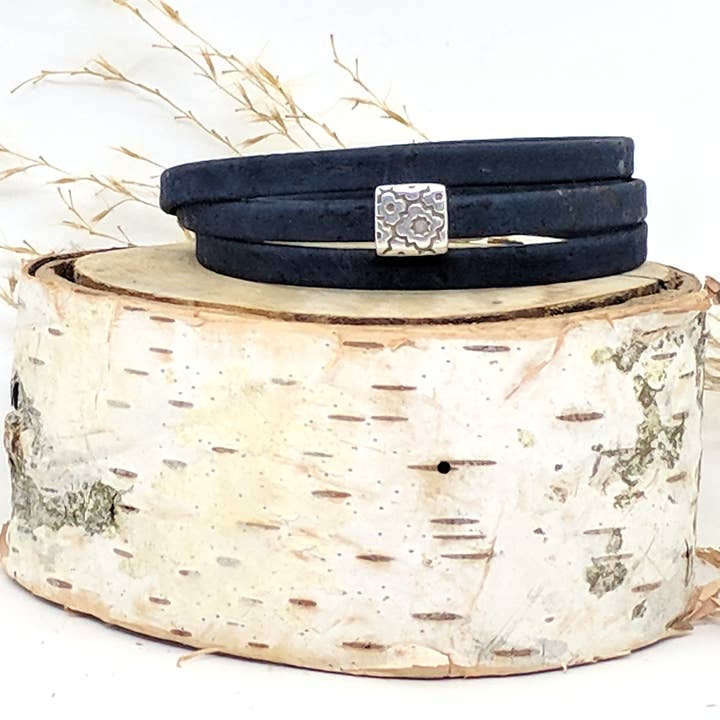 Flower Tile - Triple Wrap Cork Bracelet for wholesale by Elisabetta Studio