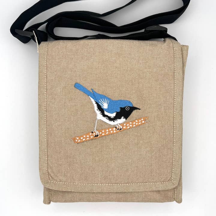 Black-throated Blue Warbler Field Bag for wholesale by Women of the Cloud Forest