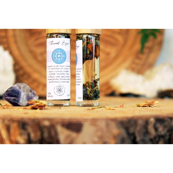 Ayamani Naturals - Wholesale Essential Oil - Third Eye Oil | Ajna Chakra, Crystals, Herbs Blend