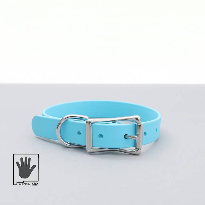 Mimi Green - Wholesale Pet Collar - Dog - Waterproof Leather Alt Biothane Dog Collar Belt Buckle Blues1