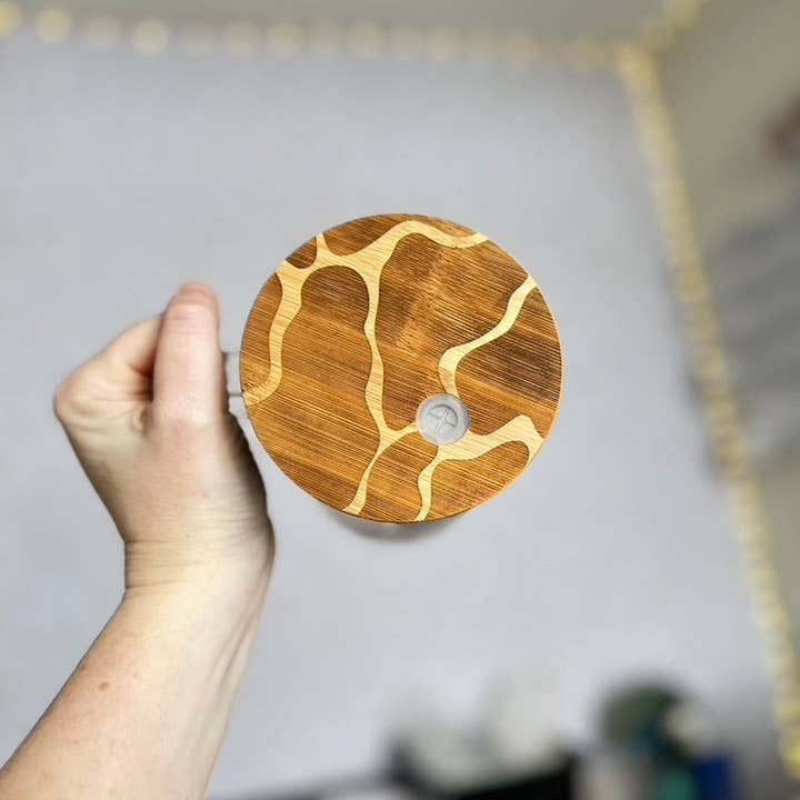 SKS Design Studio - Wholesale Drinking Glass/Cup - Old School Camo | UVDTF | 40 oz Glass Tumbler with Bamboo Lid & Straw3