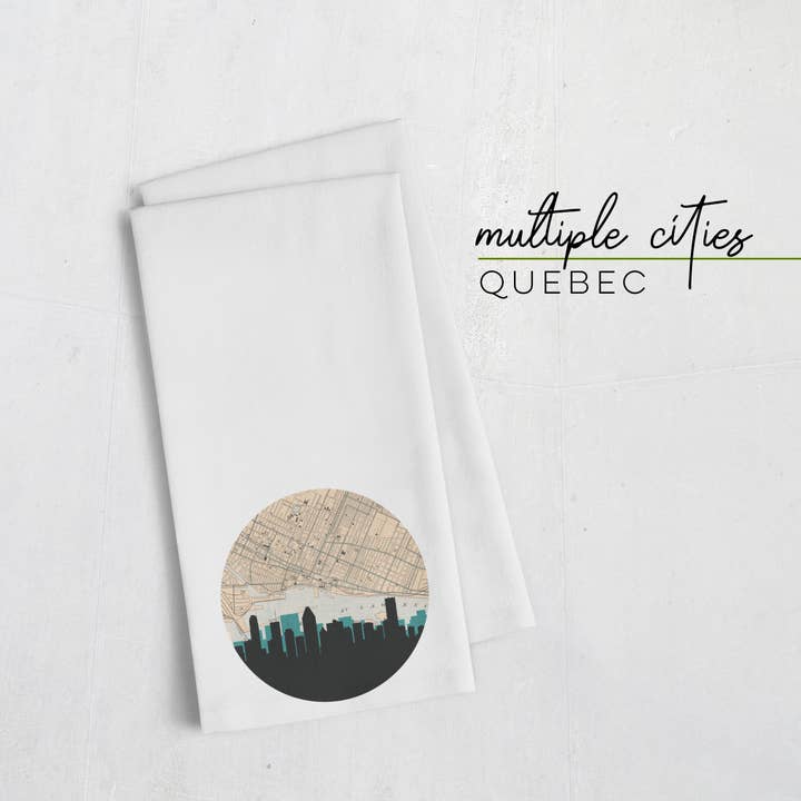 Quebec, Canada skyline viskestykke | Flere byer for engroshandel hos Paperfinch Design