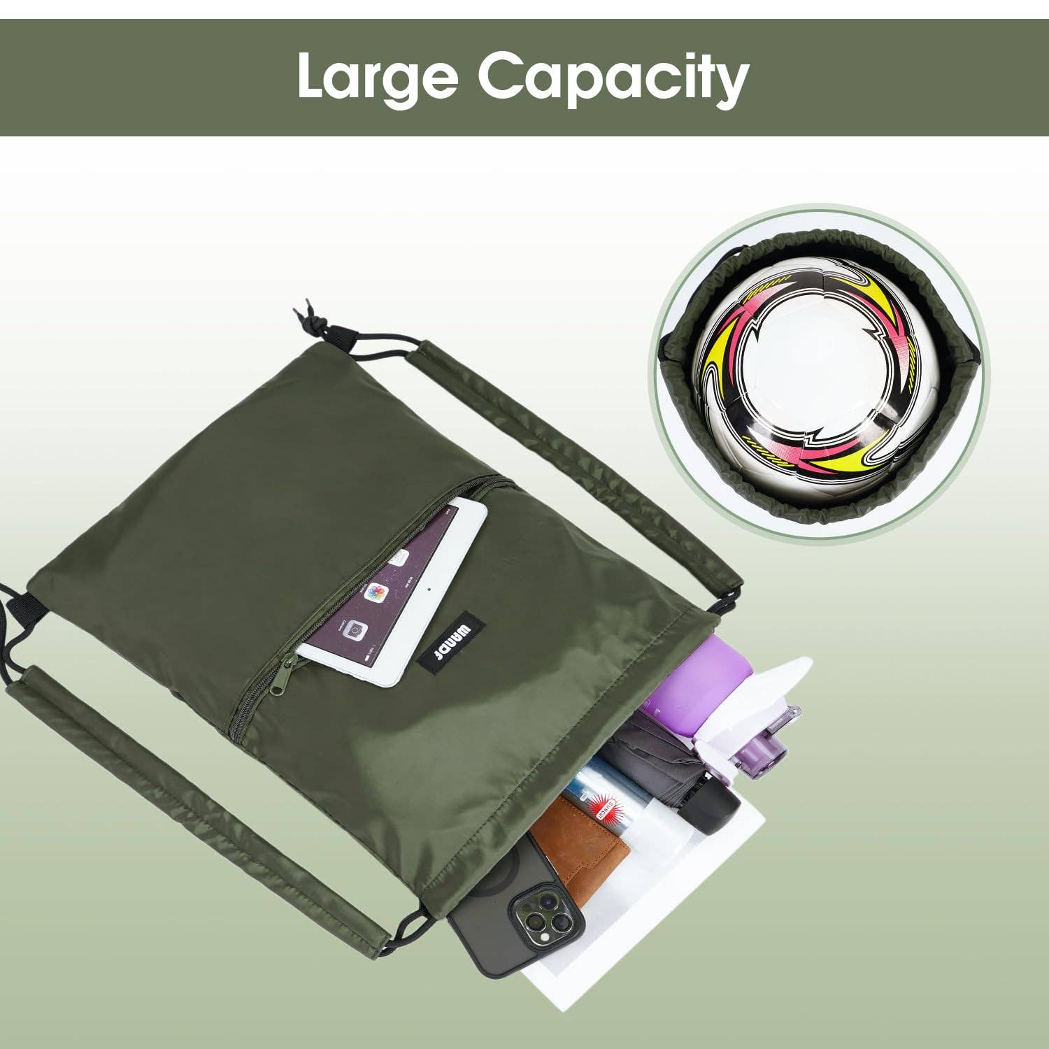 wandf - Wholesale Tas met trekkoord - Uniseks - Sportieve rugzak met trekkoord en dubbele schouderpads52