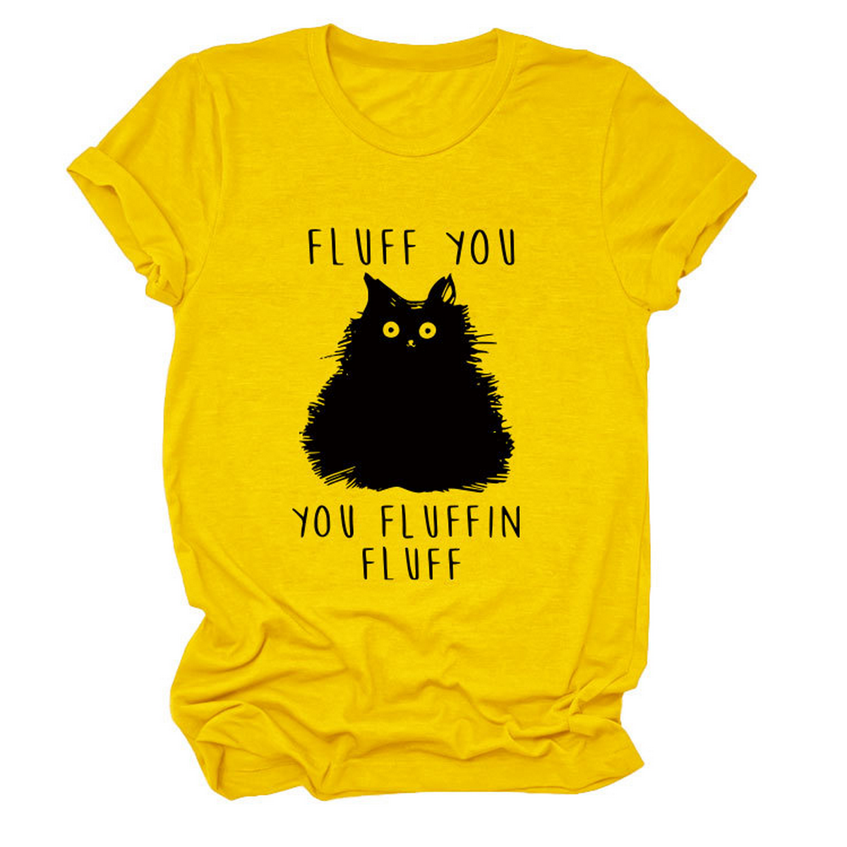ACCITY - Wholesale Screen Printed T-Shirt - Women's - Women’s Graphic Tee – Fluff You Cat Print_CWTTSL05106