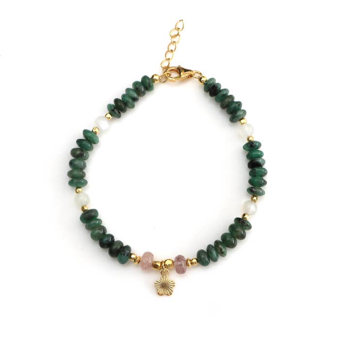 Multi-Edelstein-Armband aus 925er Sterlingsilber mit Goldplattierung für den Großhandel von Fine Facets