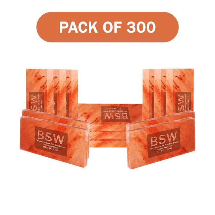 Himalayan Pink Salt Tiles 8" x 4" x 1"- Pack of 300 for wholesale by Build Salt Wall