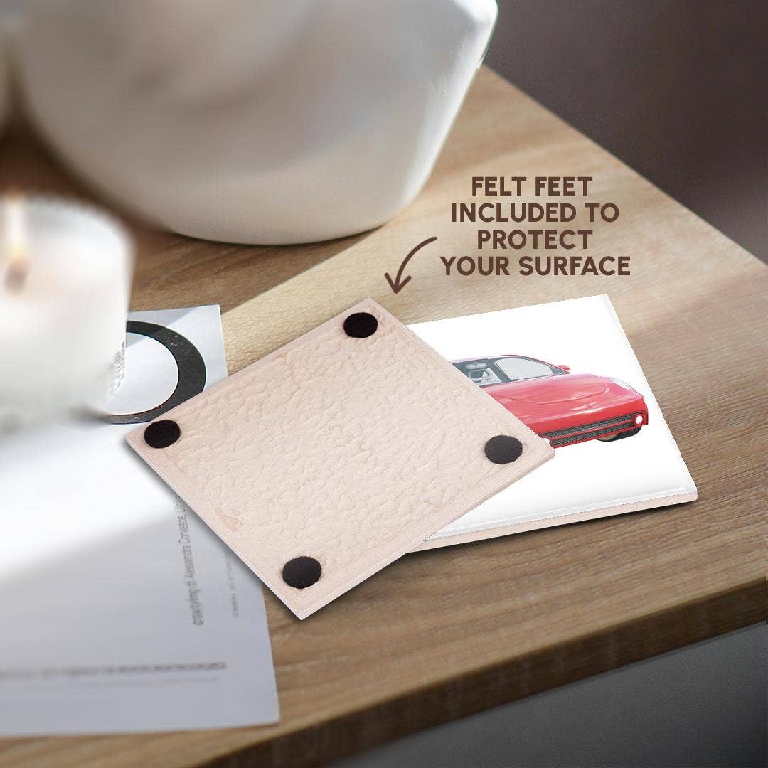 3dRose - Venta al por mayor Posavasos - 3dRose, Coche Euro Rojo, Posavasos3