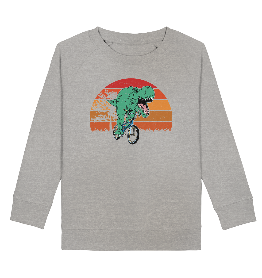 Tigerlino® - Wholesale Sweatshirt - Kids - Trex bicycle retro dinosaur kids sweatshirt1