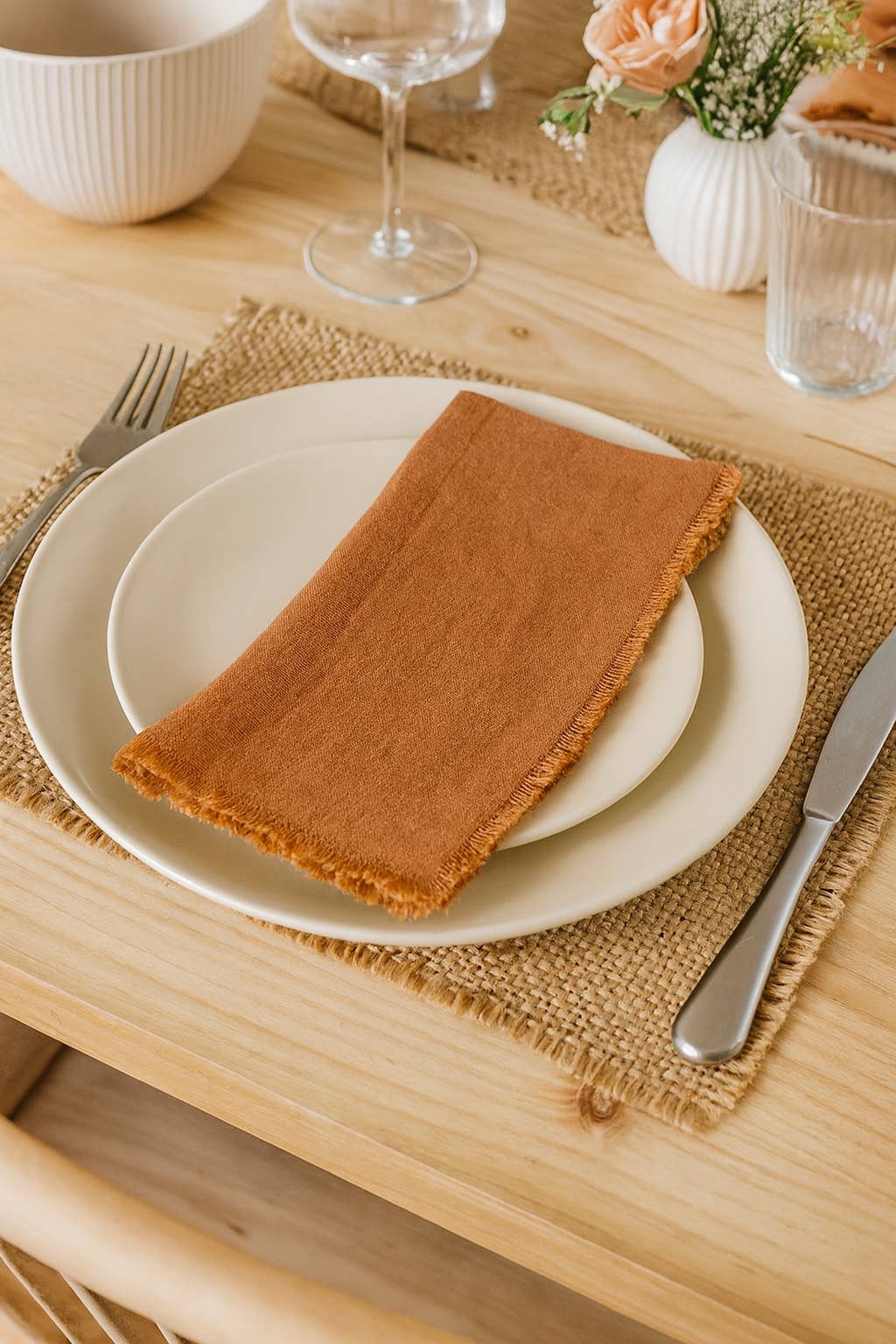 Fennco Styles - Wholesale Dinner & cloth napkin - Terracotta Stone Washed Pure Linen 20" Dinner Napkin