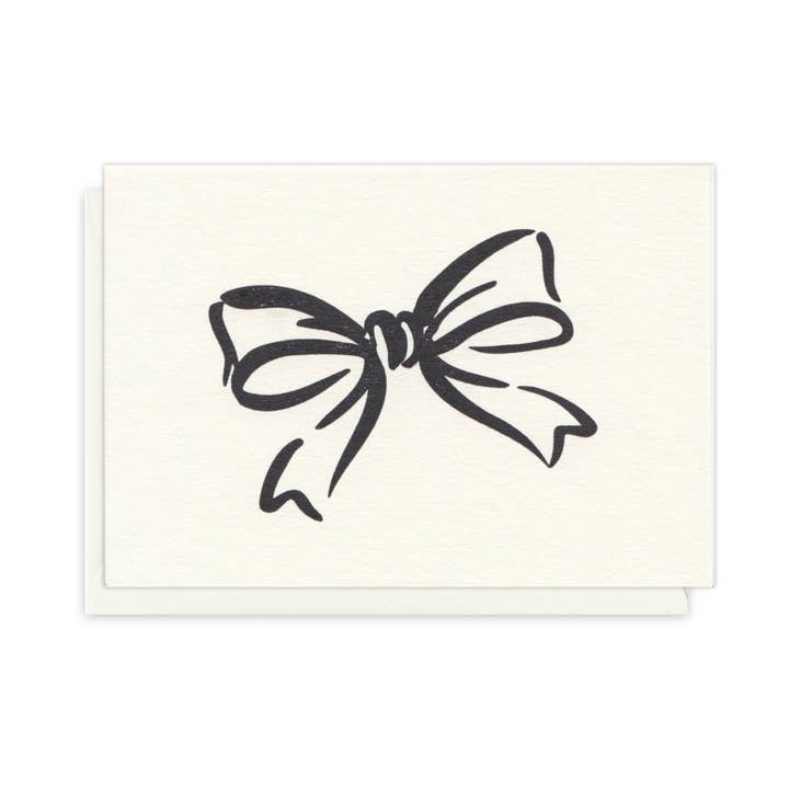 Bow Handcrafted Mini Greeting Card - Letterpress Printed for wholesale by Alex & Olive