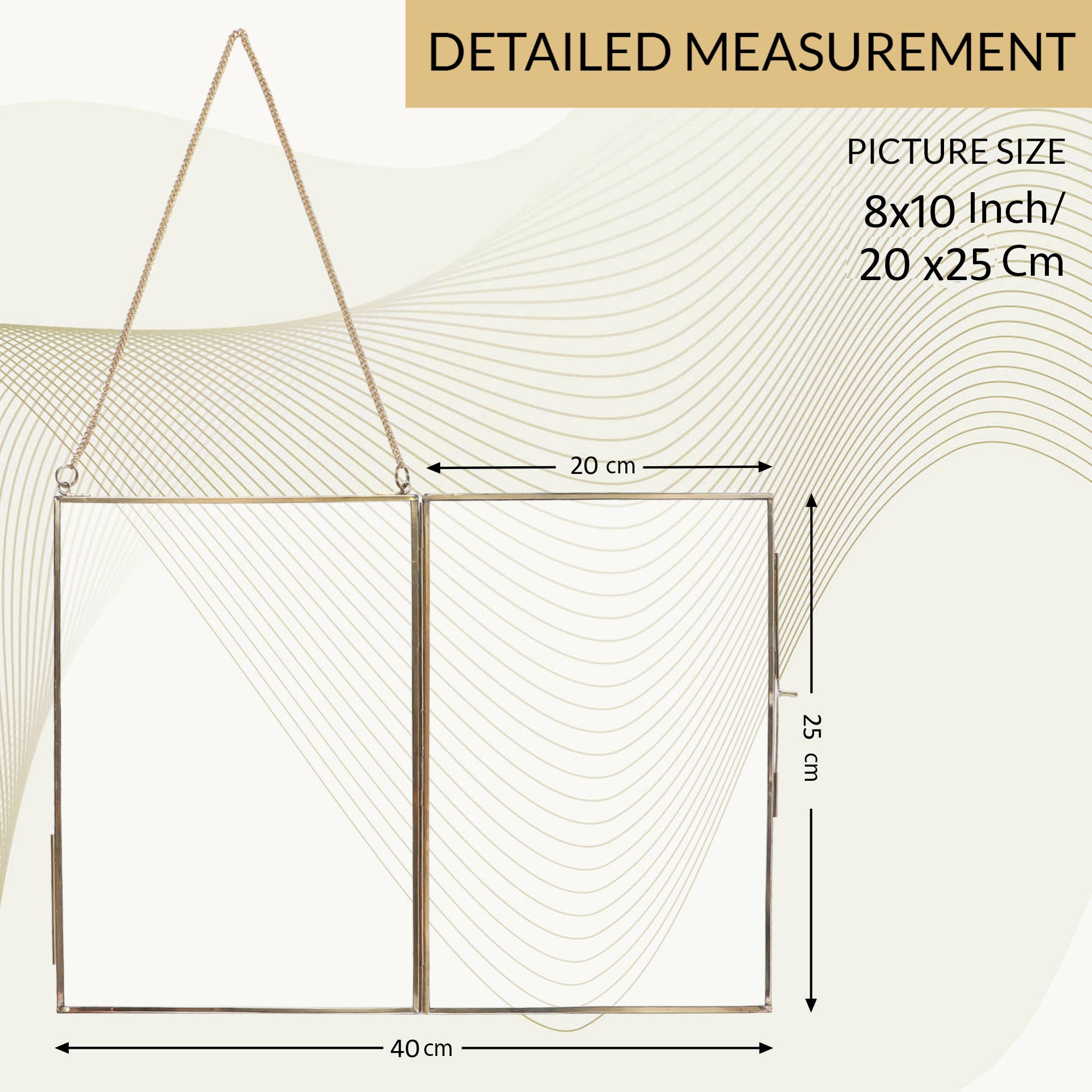 Alza – wholesale Picture frame – Hand-made real Brass and glass photo frame hanging 4